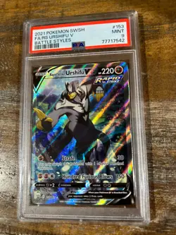 POKEMON 2021 Battle Styles Full Art RAPID STRIKE URSHIFU #153 PSA 9 Mint RARE - Image 1