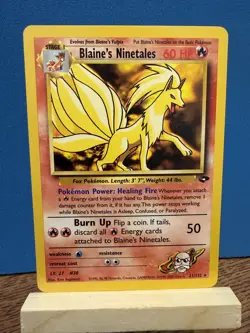 Pokemon TCG Blaine’s Ninetales 21/132 Gym Challenge Rare WOTC Vintage Card - Image 1