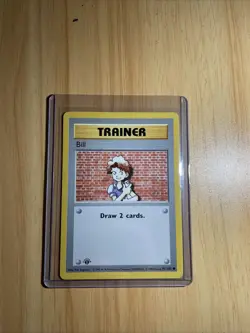 Pokemon Bill 1st Edition Base Set Shadowless Trainer 91/102 NM - Image 1