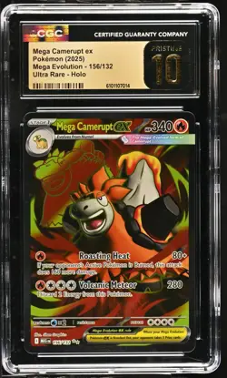 Pokemon Mega Camerupt ex 156/132 Ultra Rare Mega Evolution - CGC 10 PRISTINE - Image 1