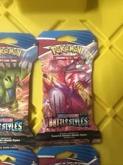 Pokemon TCG Battle Styles Sleeved Booster Art Set 4 Packs - New Factory Sealed - Image 2