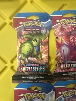 Pokemon TCG Battle Styles Sleeved Booster Art Set 4 Packs - New Factory Sealed - Image 3