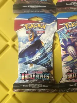 Pokemon TCG Battle Styles Sleeved Booster Art Set 4 Packs - New Factory Sealed - Image 4