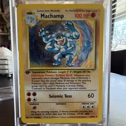Pokemon Machamp Deck Exclusives 1st Edition Shadowless Holo Rare 008/102 100 HP - Image 1