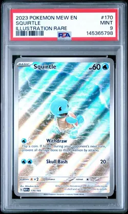 PSA Mint 9- Squirtle 170/165 Illustration Rare Holo-2023 SV Pokemon 151- EN - Image 1