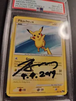 Pikachu POP 9 promo SIGNED Midori Harada signature Pokemon autograph Sugimori ex - Image 2