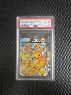 2021 POKEMON SWSH BLACK STAR PROMO 140 PIKACHU V-UNION CELEBRATIO PSA 10 - Image 1