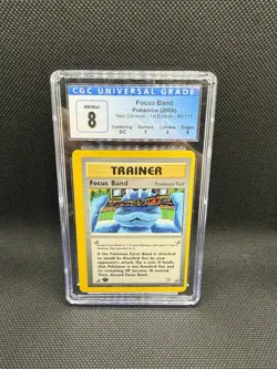 Pokemon TCG Focus Band Trainer Neo Genesis 1st Edition 86/111 CGC 8 - Image 1