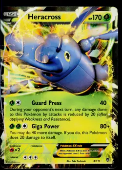 Heracross EX - Holo 4/111 Ultra Rare Pokemon XY - Furious Fists NM - Image 1