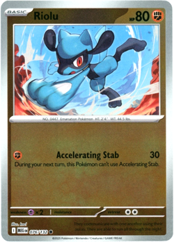 Riolu (Reverse Holo) 076/132 - Mega Evolution - Pokemon - NM/M English - Image 1