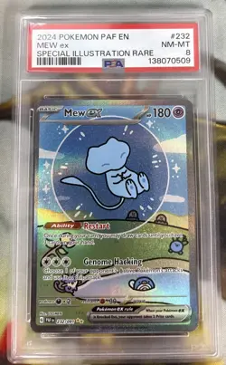 PSA NM-MT 8 Mew EX "Bubble Mew" Pokemon 232/091 Paldean Fates - Image 1