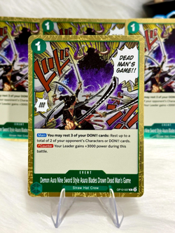 4x Demon Aura Nine Sword Style Asura OP12-037 R Playset One Piece TCG NM/M - Image 1