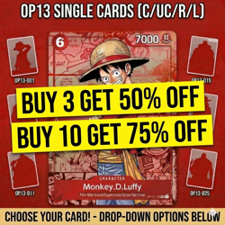 ONE PIECE - OP13 CARRYING ON HIS WILL - C / UC / R / L SINGLE CARDS ENG - NEW - Image 1