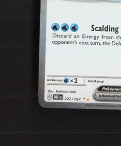 Eiscue ex 222/197 Obsidian Flames Full Art Ultra Rare Holo Pokemon Card NM - Image 5