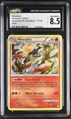 CGC 8.5 Ninetales 2010 HeartGold & SoulSilver 7/123 Holo Pokemon Card - Image 1