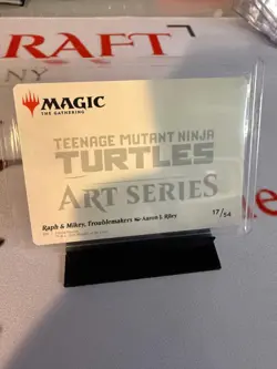Magic the Gathering- Raph & Mikey, Troublemakers Gold-Signature Stamped Art Card - Image 2