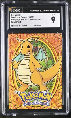 CGC 9 MINT Dragonite Topps the First Movie E12 First Print Pokemon Card - Image 1