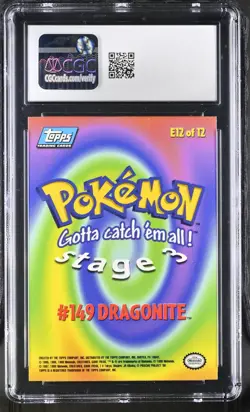 CGC 9 MINT Dragonite Topps the First Movie E12 First Print Pokemon Card - Image 2