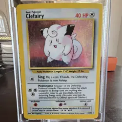 Pokemon Clefairy Base Set 005/102 Holo Rare 40 HP 1999 Wizards Card - Image 1