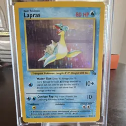 Pokemon Lapras Fossil 10/62 Holo Rare 80 HP Unlimited 1999 Wizards Card - Image 1