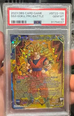 2023 DBS CARD GAME #BT22-135 SS3 SON GOKU PREMONITIONS OF A FIERCE BATTLE PSA 10 - Image 1