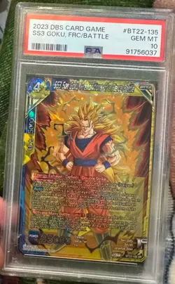 2023 DBS CARD GAME #BT22-135 SS3 SON GOKU PREMONITIONS OF A FIERCE BATTLE PSA 10 - Image 3