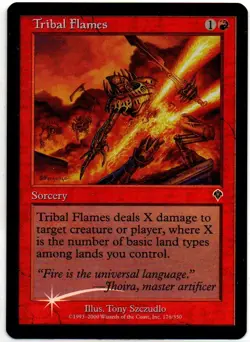 Magic Invasion 2000: #176/350 Tribal Flames Common Foil TCG Card, Unplayed - Image 1