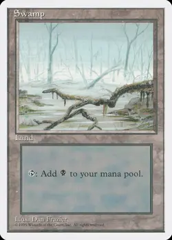 Swamp (A Light) Alternate 4th Edition NM Basic Land MAGIC MTG CARD ABUGames - Image 1