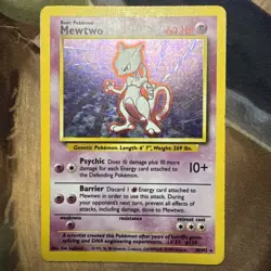 Pokemon Mewtwo 10/102 Base Set Holo Rare 60 HP English Card 1999 - Image 1