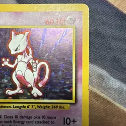Pokemon Mewtwo 10/102 Base Set Holo Rare 60 HP English Card 1999 - Image 2