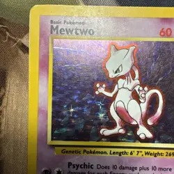 Pokemon Mewtwo 10/102 Base Set Holo Rare 60 HP English Card 1999 - Image 3