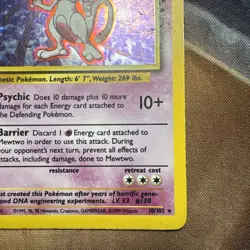 Pokemon Mewtwo 10/102 Base Set Holo Rare 60 HP English Card 1999 - Image 5