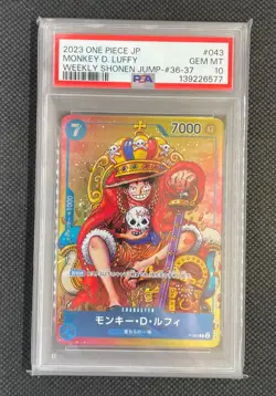 PSA 10 Monkey D. Luffy P-043 Promo Foil One Piece Card Japanese - Image 1