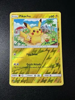 2017 Pokemon Crimson Invasion Pikachu Reverse Holo Common Card 30/111 - Image 1