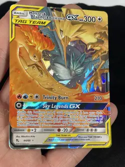 Pokemon Moltres Zapdos Articuno GX TCG Holo Card 44/68 - Image 3