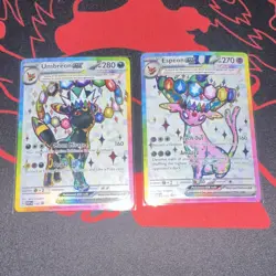 Pokemon TCG SVP EN Umbreon EX 176 Espeon EX 175 Holo 2 Card Lot - Image 1