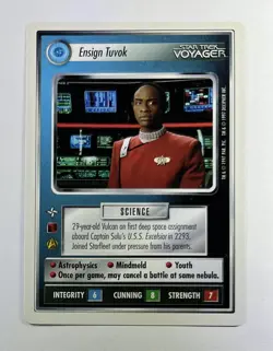 Star Trek CCG 1E Dominion WB ENSIGN TUVOK Preview Card STCCG Decipher LP - Image 1