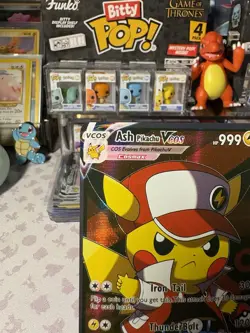 Ash Pikachu VCos Cute Kawaii Fan Art Card - NM - Image 2