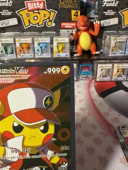 Ash Pikachu VCos Cute Kawaii Fan Art Card - NM - Image 3