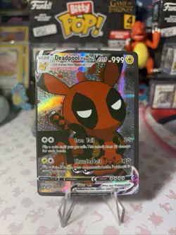 Deadpool Pikachu VCos Cute Kawaii Fan Art Card - NM - Image 1