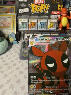 Deadpool Pikachu VCos Cute Kawaii Fan Art Card - NM - Image 2