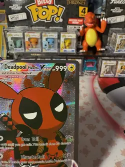 Deadpool Pikachu VCos Cute Kawaii Fan Art Card - NM - Image 3