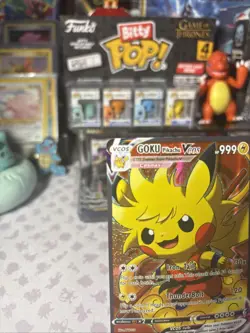 Goku Pikachu VCos Cute Kawaii Fan Art Card - NM - Image 3
