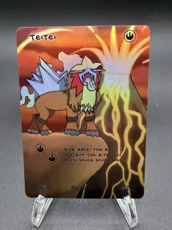 Pokederp Holo Teitei 2/2 Secret Rare - Entei Pokemon Custom Derpy Card - Image 1