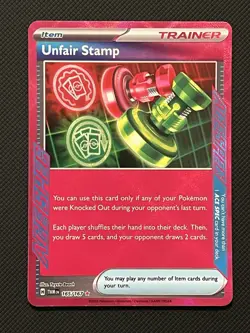 Unfair Stamp 165/167 - Twilight Masquerade Ace Spec Rare Pokemon TCG NM - Image 1