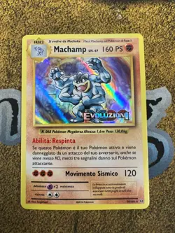 Pokemon ITALIAN Machamp 59/108 XY Evolutions Prerelease Promo Holofoil DAMAGED - Image 1