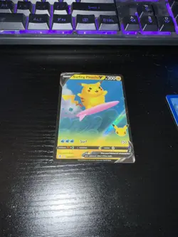 2021 Pokemon SWSH Celebrations Surfing Pikachu V #008/025 - Image 2