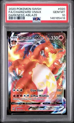 2020 POKEMON SWORD & SHIELD DARKNESS ABLAZE #020 FULL ART/CHARIZARD VMAX PSA 10 - Image 1