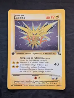 Zapdos Holo 1a Edizione SPEDIZIONE GRATUITA Fossil 15/62 ITA Carta Pokemon Rara - Image 3