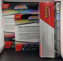 POKEMON PRISMATIC EVOLUTIONS Binder, Poster , Booster Bundle and Surprise LOT - Image 2
